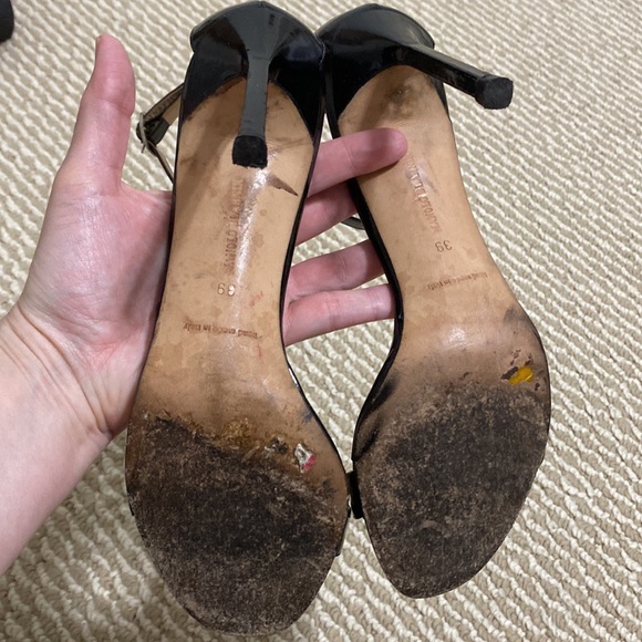 MANOLO BLAHNIK Chaos Ankle Cuff Sandal/ Black Patent size 39 - Picture 8 of 13